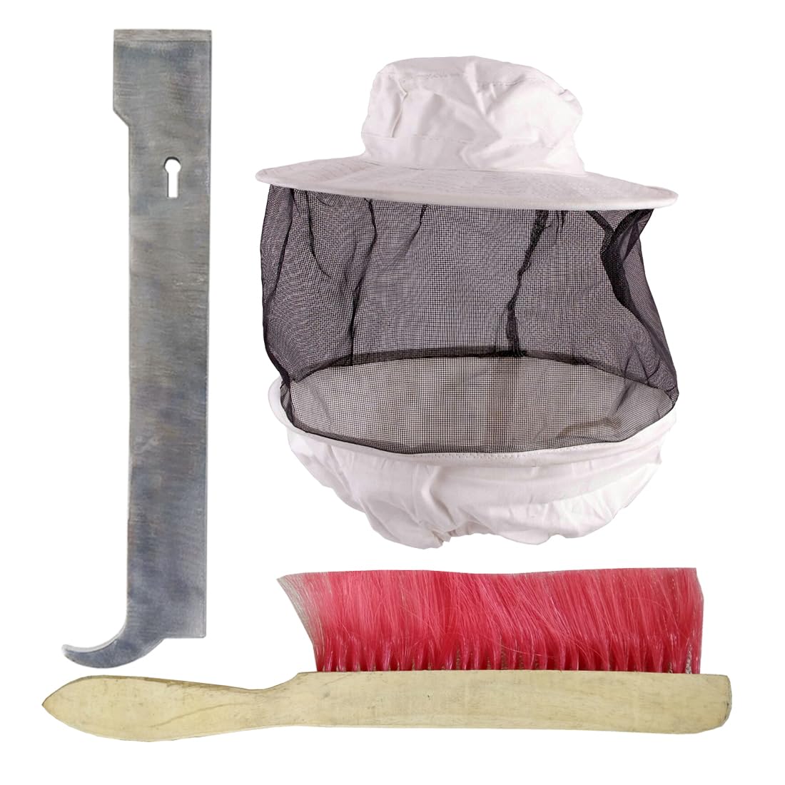 Beeshive Organic Bee Veil Export Quality with Bee Brush & SS Hive Tool | Professional Beekeeping Combo Kit for Safe & Efficient Hive Management