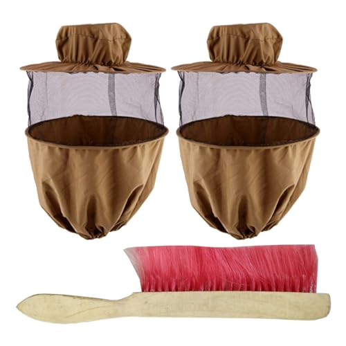 Beeshive Organic Bee Veil Khakee (2pcs) with Bee Brush | Premium Beekeeping Protective Gear Combo